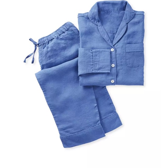 Serena and Lily Positano Linen Pajamas, size small. French Blue. Never worn. - Picture 1 of 7